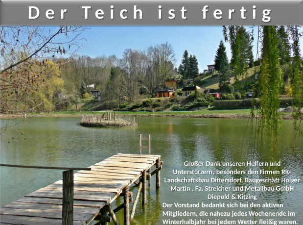 Vereinseigenen Teich im Winterhalbjahr saniert